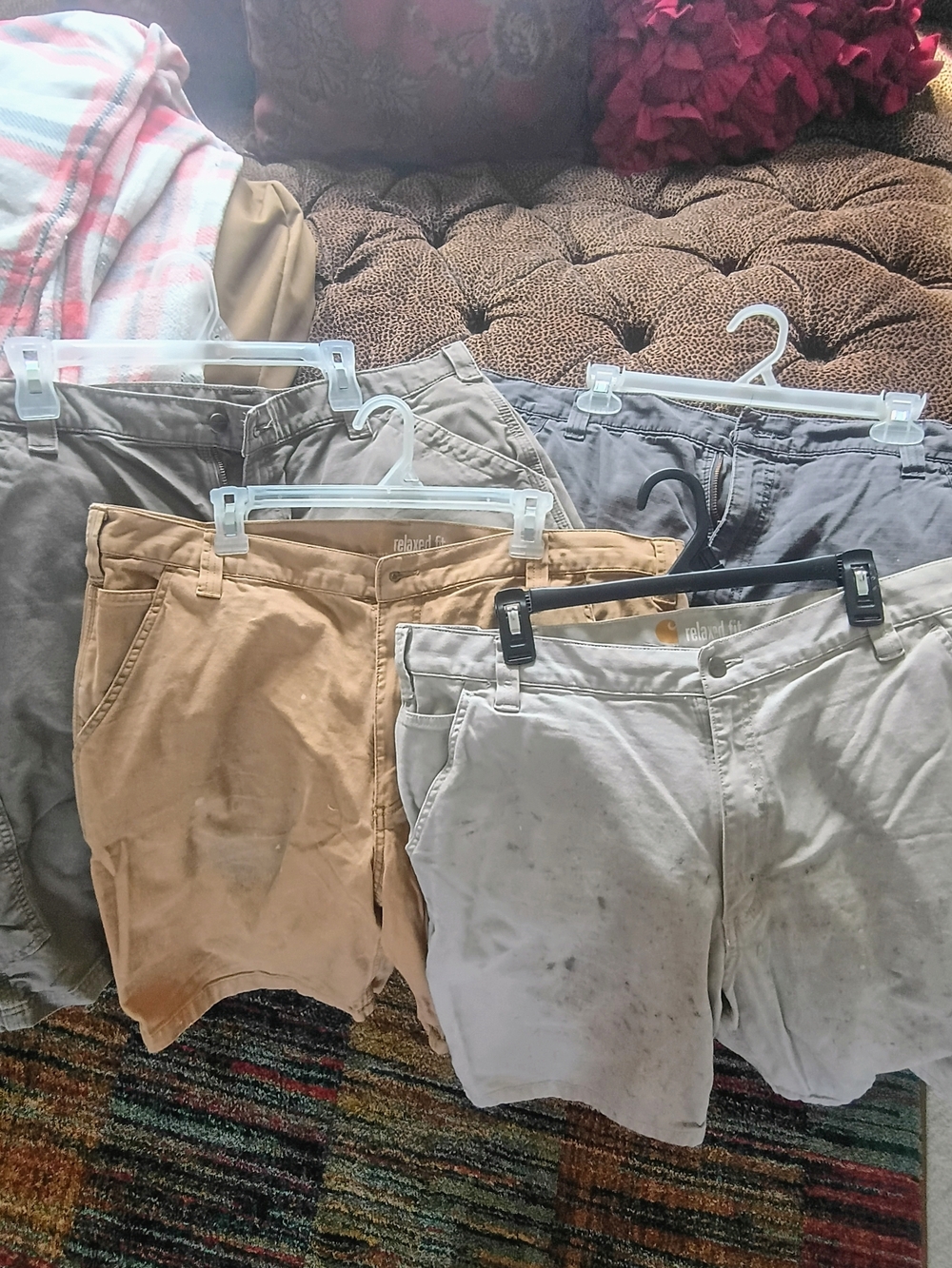 Carhartt Work Shorts Bundle 4 Pair Cargo Utility Size 40 Distressed Lot
